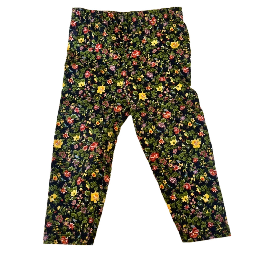 Ralph Lauren Baby Girl Leggings 12 Months Floral Blue Pants